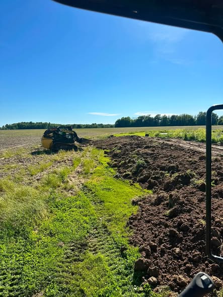 Tracked equipment working in a field